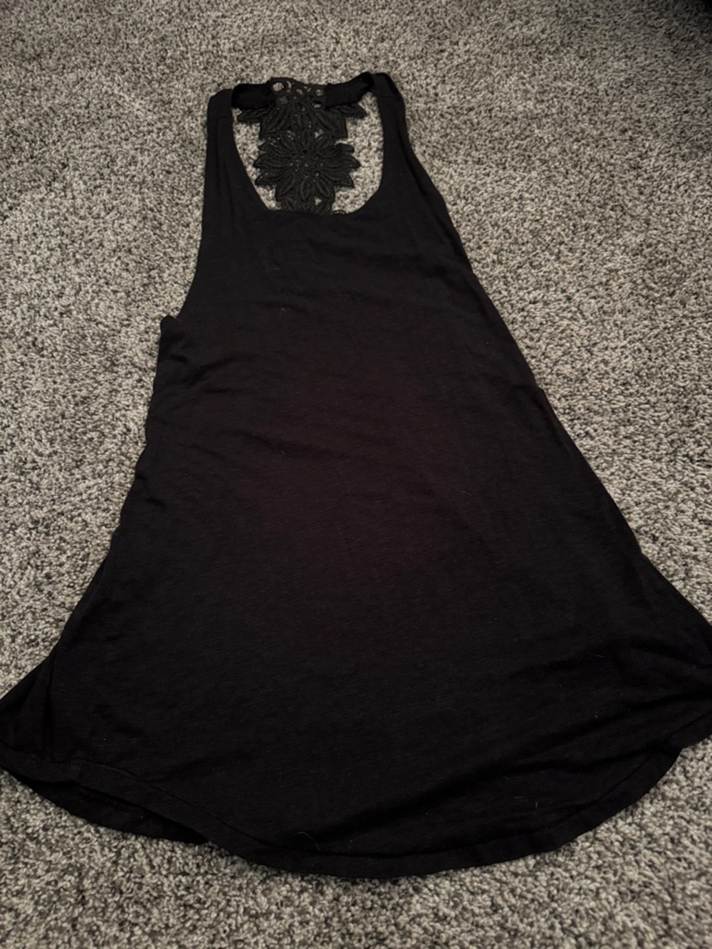 aerie Black Lace-Trim Tank